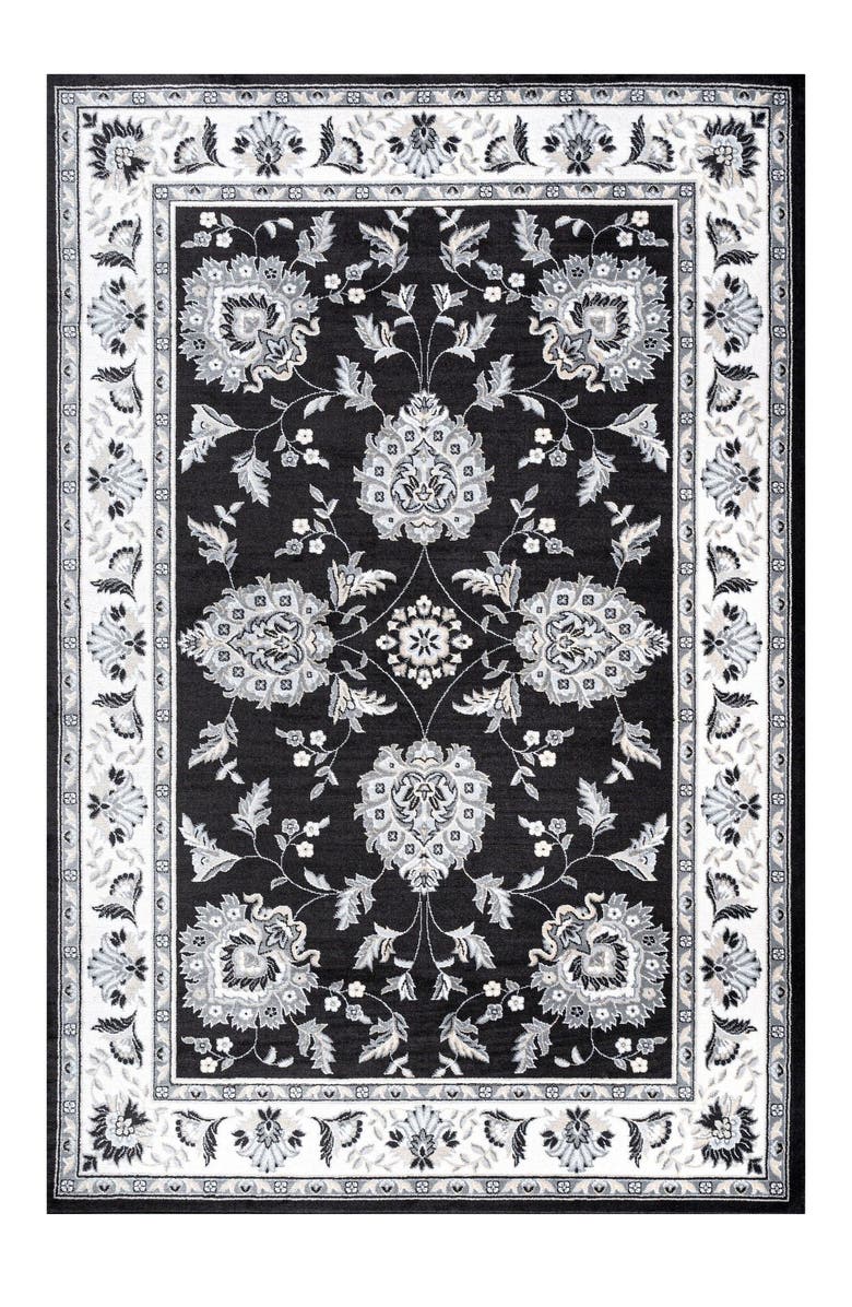 JONATHAN Y Cherie French Cottage Area Rug, Main, color, Black/Cream