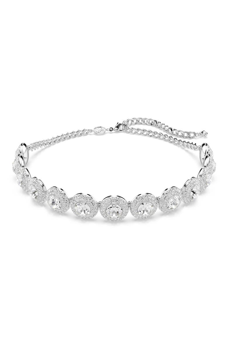 Una Angelic Crystal Choker Necklace, Main, color, WHITE/ SILVER