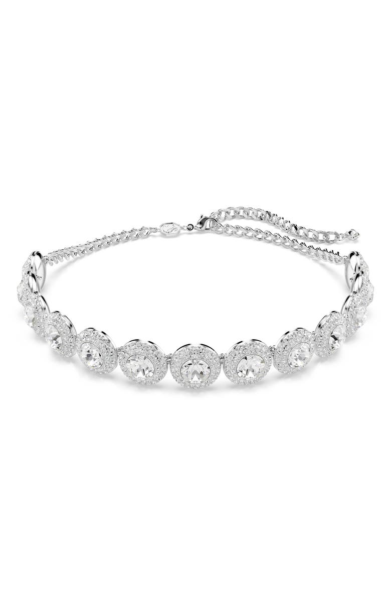 Swarovski Una Angelic Crystal Choker Necklace, Main, color, White/ Silver