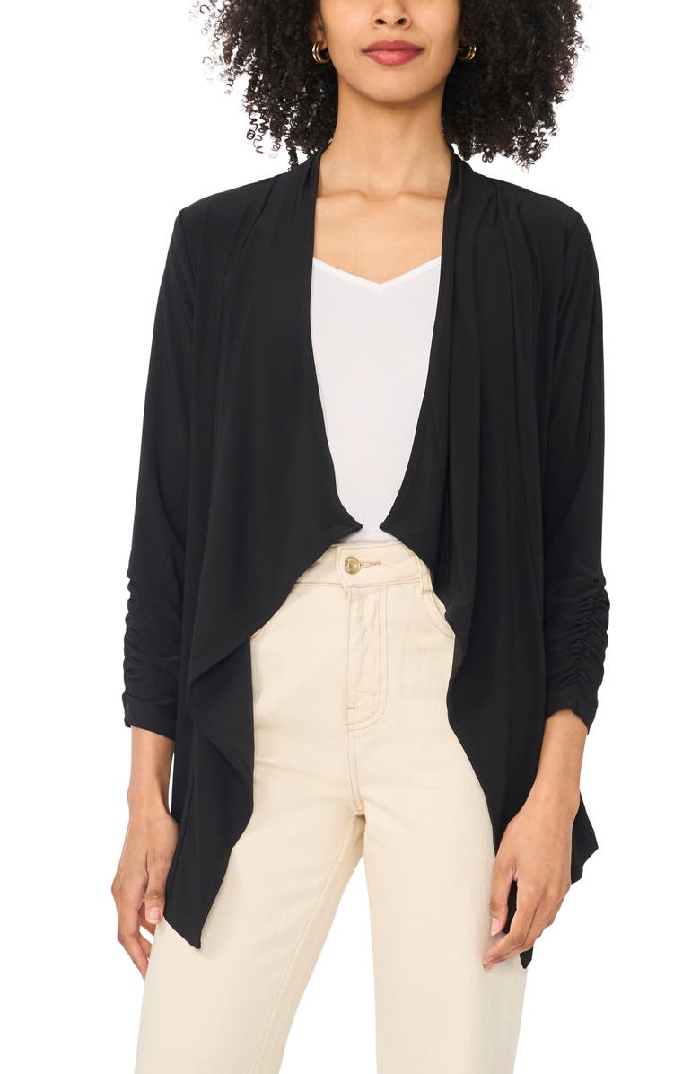 Chaus Waterfall Cardigan, Main, color, Rich Black
