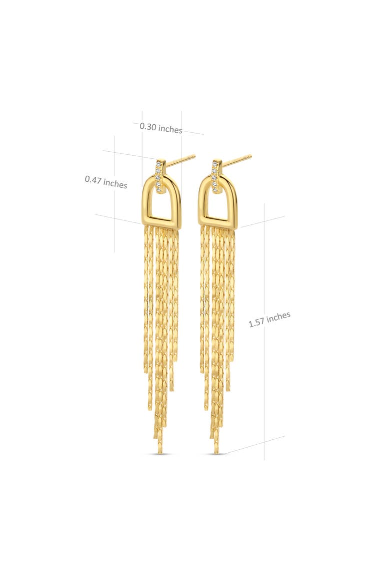 Arch Diamond Earrings | 10 natural diamonds | 925 Sterling Silver | Earrings | Pin | Yellow 18k-Gold Plated, Alternate, color, Yellow 18k Gold Plated