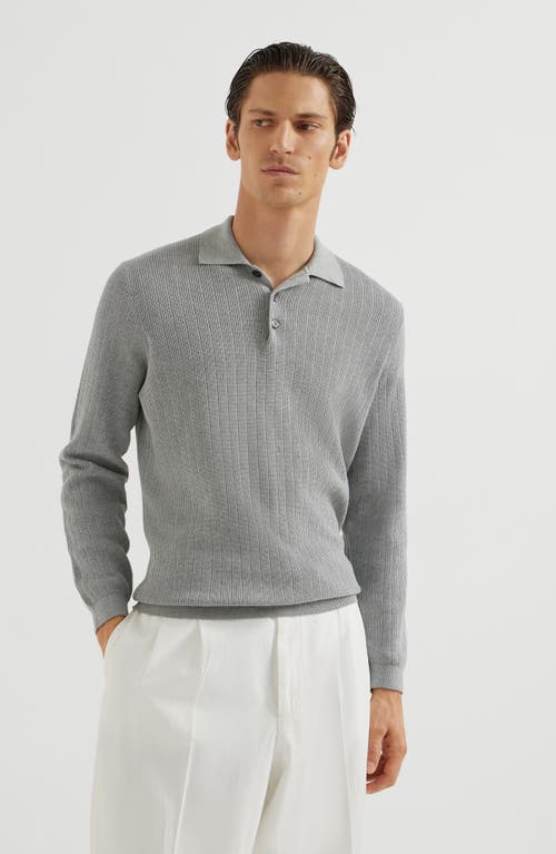 Brunello Cucinelli Cotton Polo Shirt In Gray