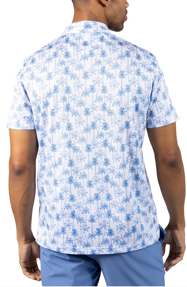 TailorByrd Palm Tree Print Polo, Alternate, color, White