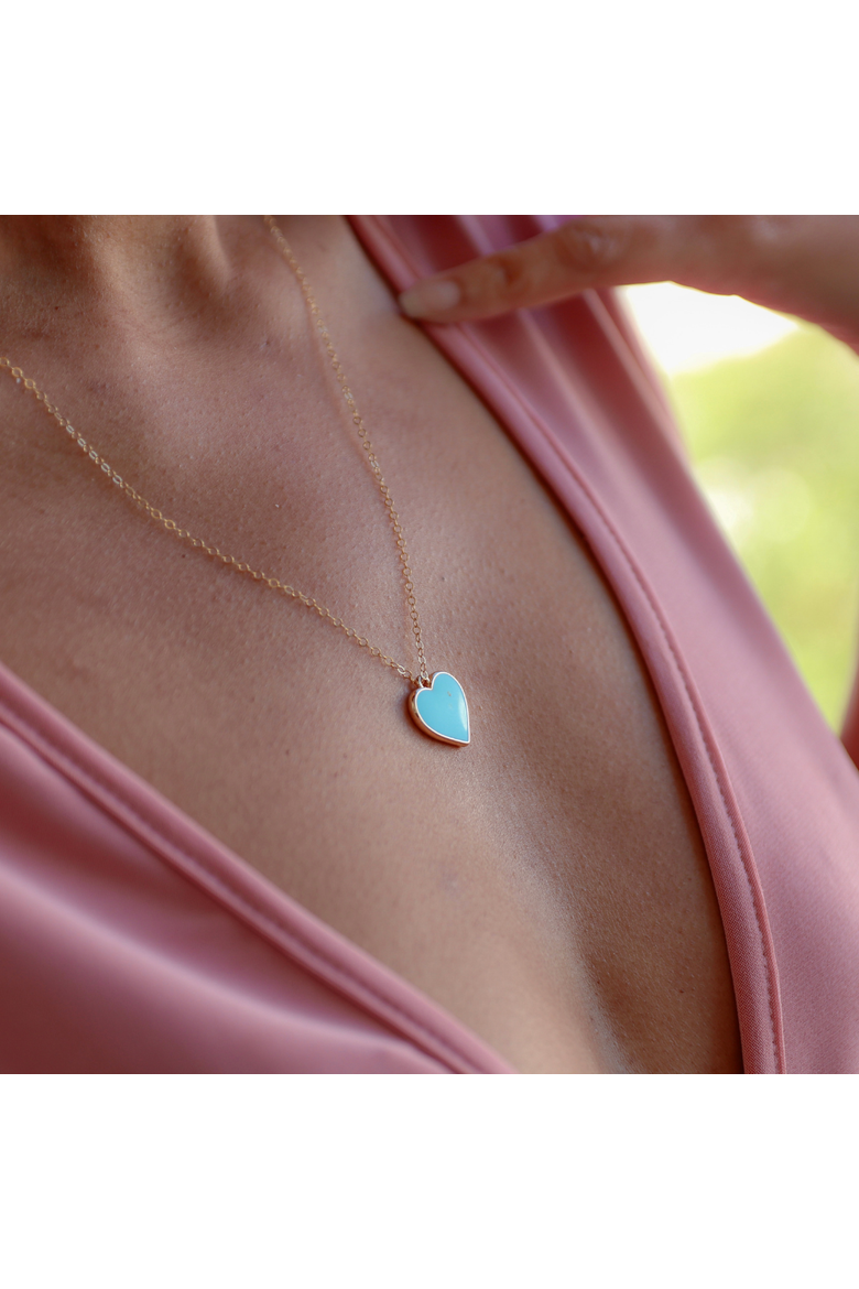Single Hearted Girl Turquoise Necklace, Alternate, color, Turquoise