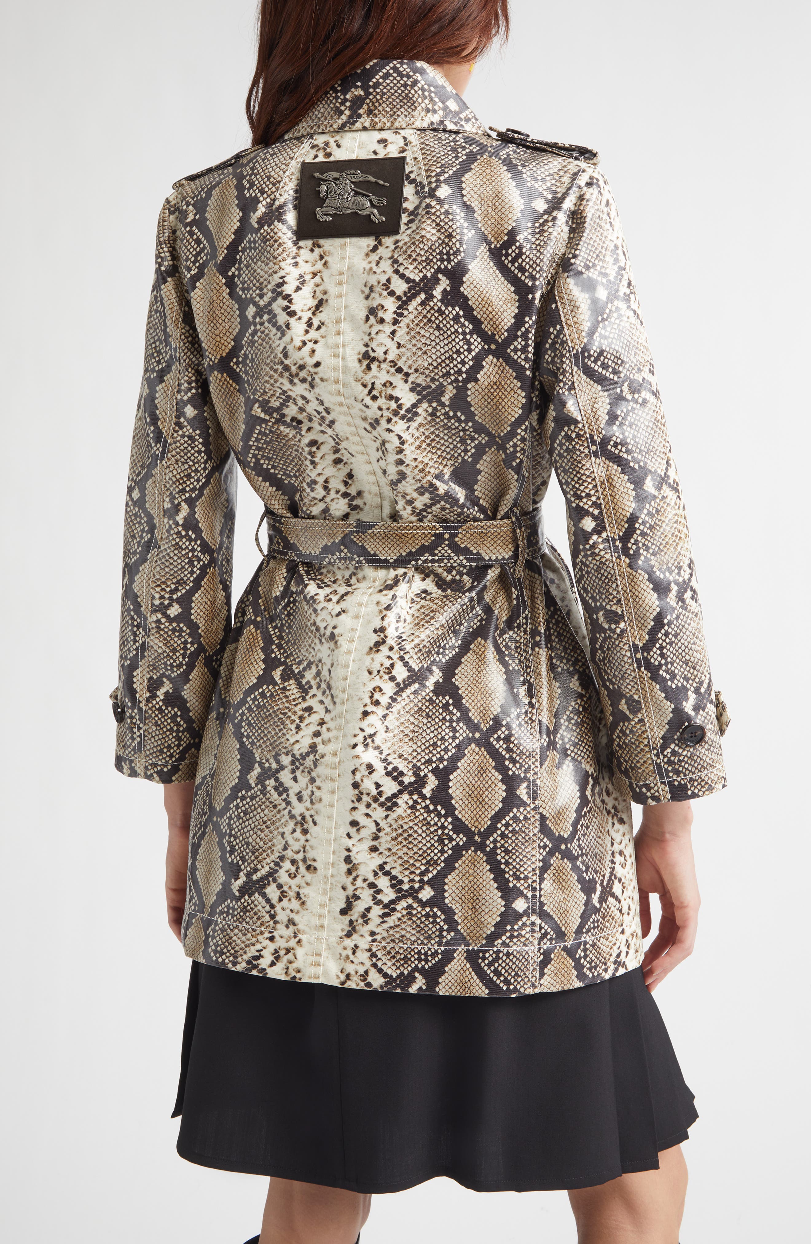 Burberry Stonehaven Python Print Coated Cotton Car Coat (Women) | Nordstrom