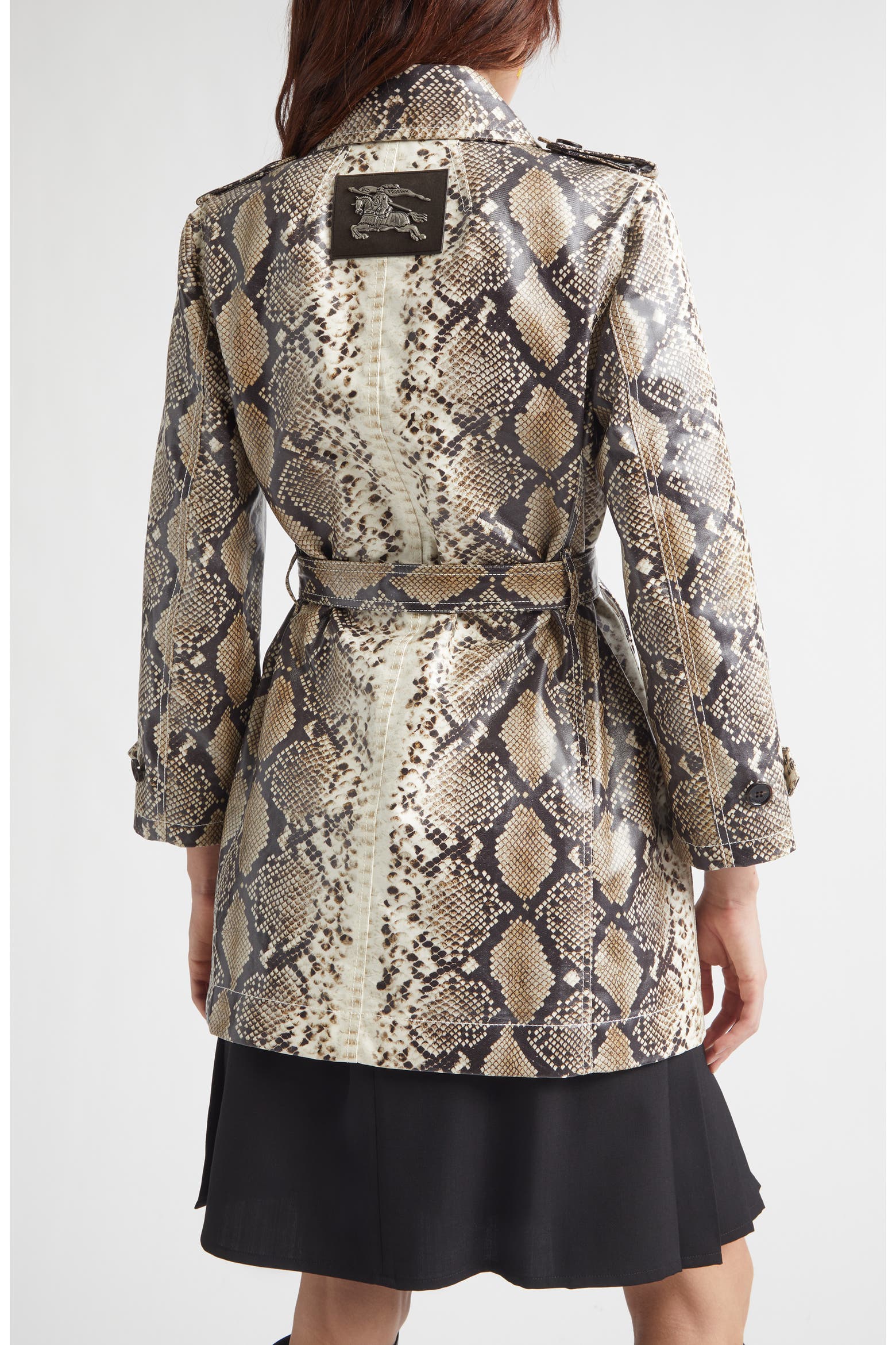 Python Print Off To Colour In Burberry Stonehaven Python Print Coated Cotton Car Coat (Women) | Nordstrom