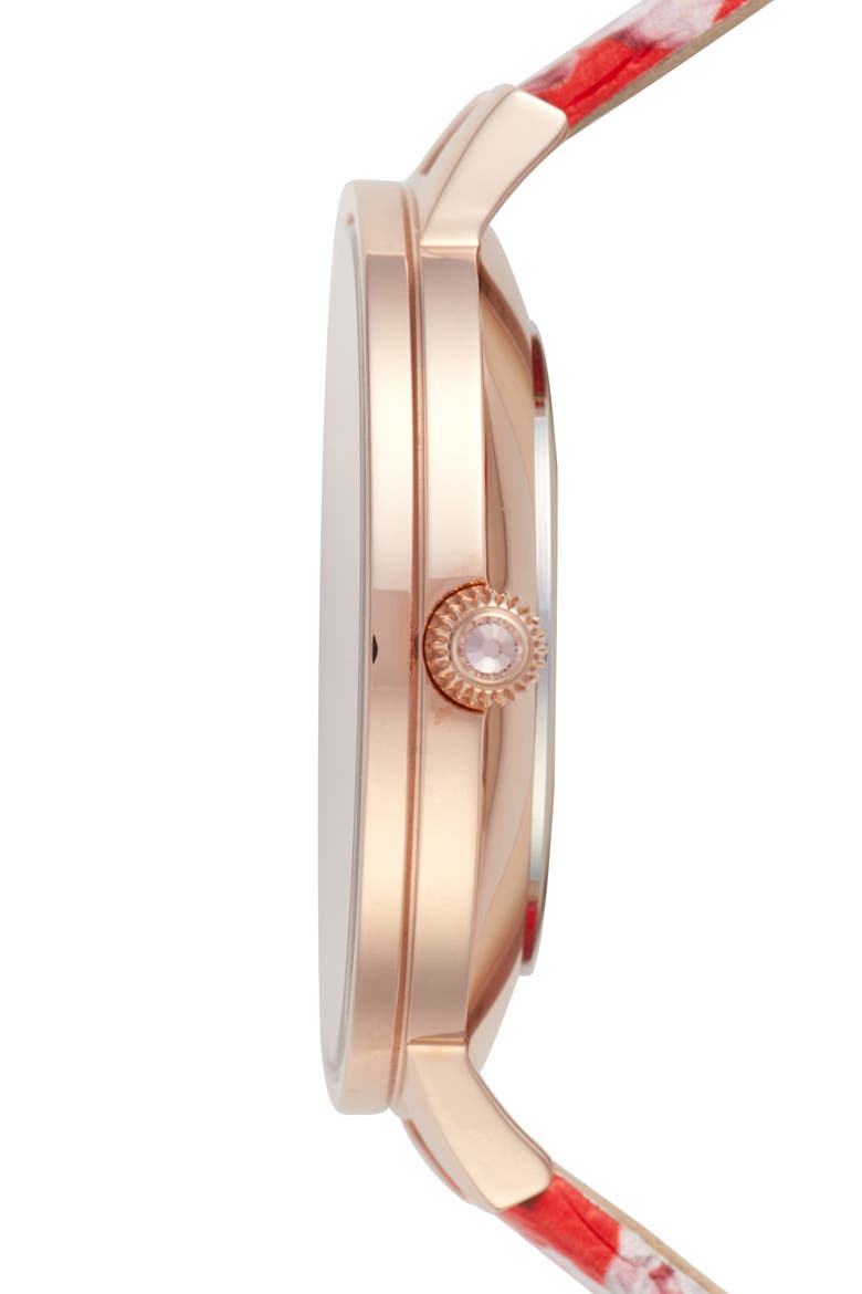 Kate Leather Strap Watch, 36mm, Alternate, color, ROSE GOLD/ MULTI