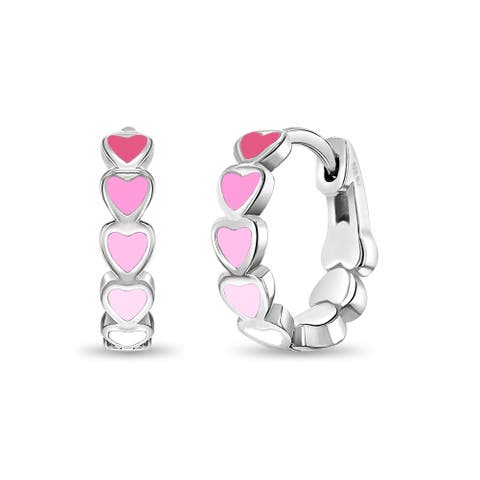 Heart Cascade Huggie Hoops