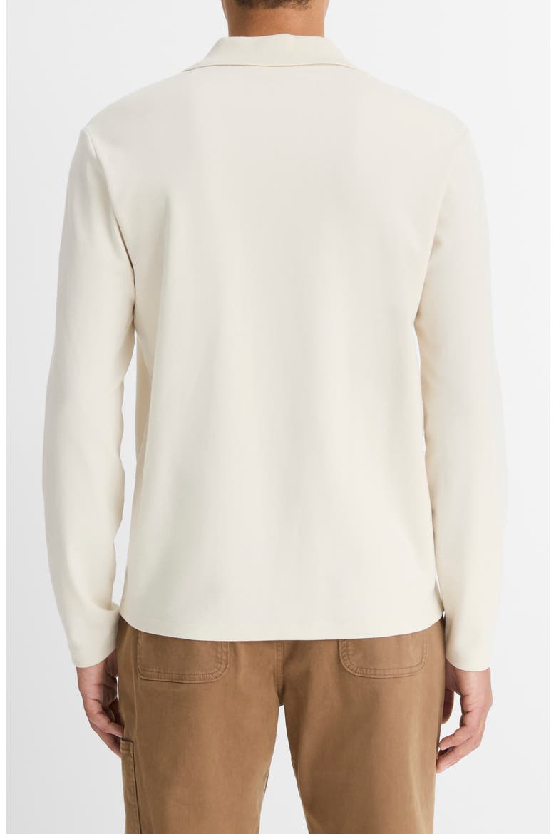 Milano Stitch Johnny Collar Long Sleeve Polo, Alternate, color, BONE