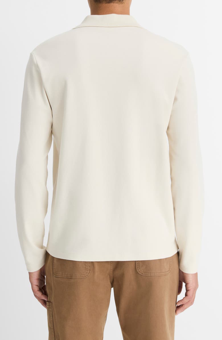 Vince Milano Stitch Johnny Collar Long Sleeve Polo, Alternate, color, Bone