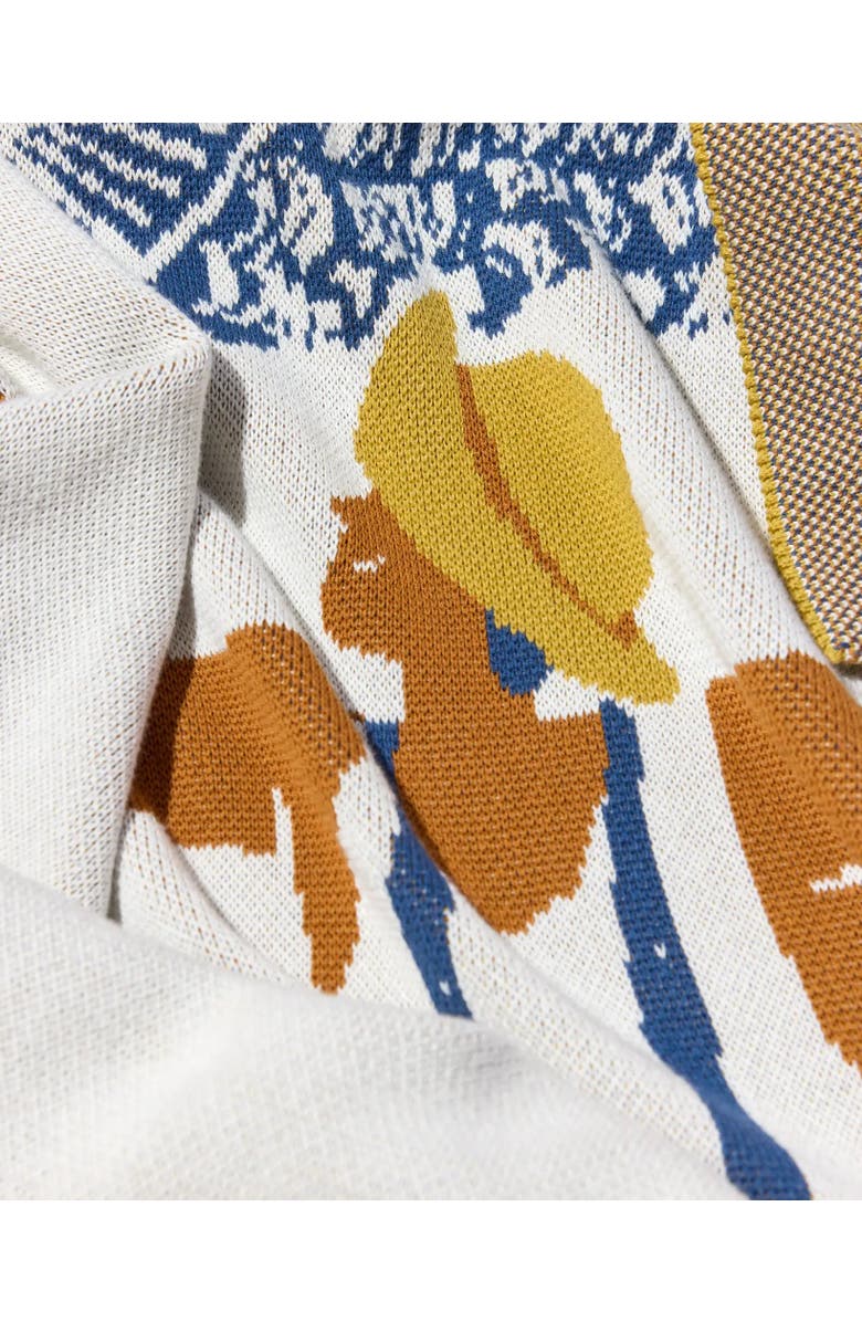 Biquette Un Beau Poisson Knit Throw Blanket, Alternate, color, Sunny Day