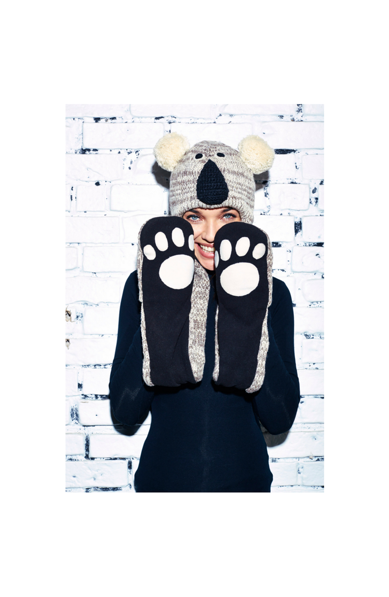 Nirvanna Designs Koala Hatscarf, Alternate, color, White