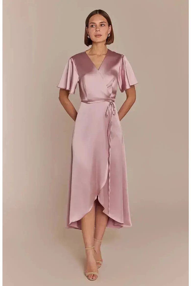 Florence Waterfall Hem Dress, Main, color, Rose Pink