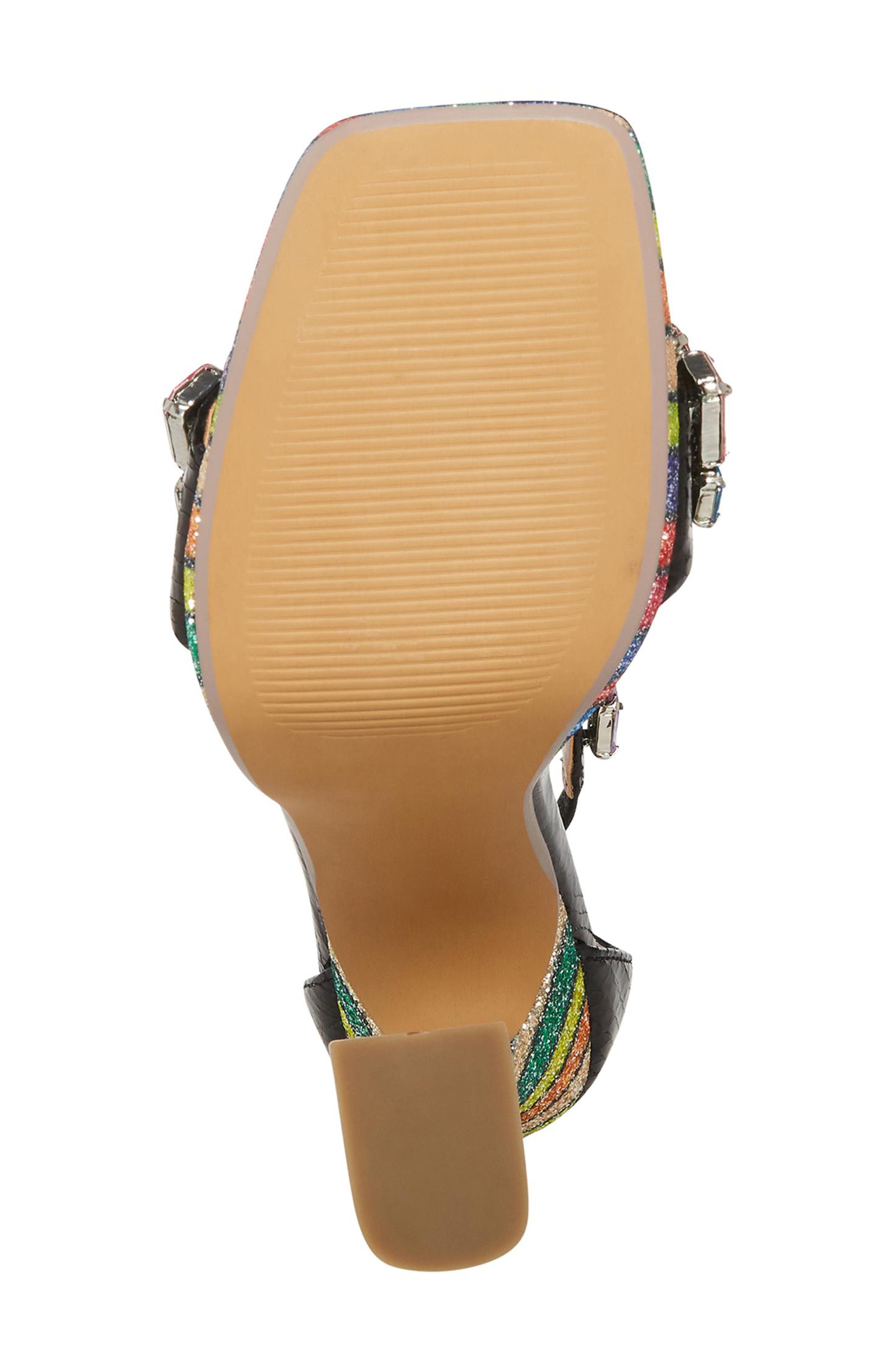 Betsey Johnson Emani Embellished Flared Heel Sandal, Alternate, color, 