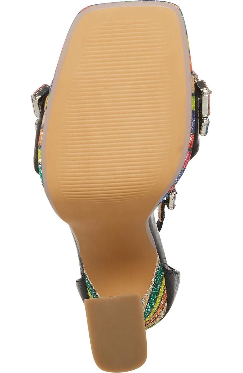 Betsey Johnson Emani Embellished Flared Heel Sandal, Alternate, color,