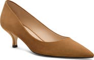 Stuart Weitzman Power Pointed Toe Kitten Heel Pump