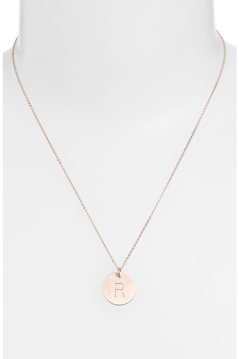 14k-Gold Fill Initial Disc Necklace, Alternate, color, 14K GOLD FILL R