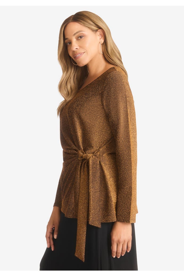 Shimmery Side Gathered Tunic, Alternate, color, BROWN SHIMMER
