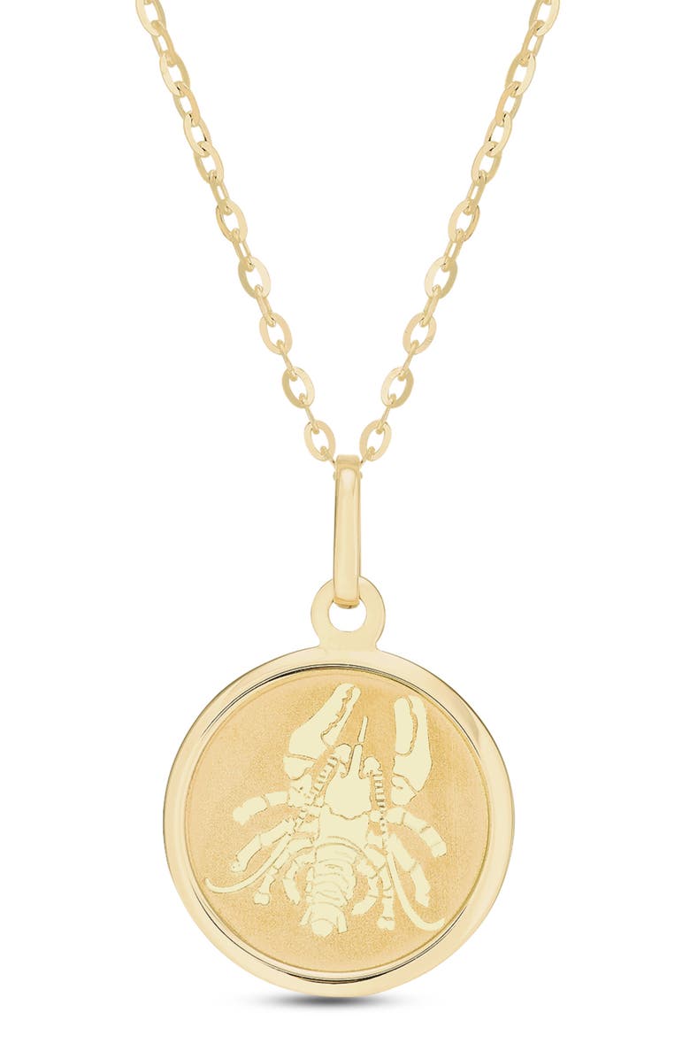 Frankie & Zoe Cancer Pendant Necklace, Main, color, Yellow Gold