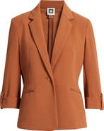 AK ANNE KLEIN Roll-Tab Sleeve Jacket