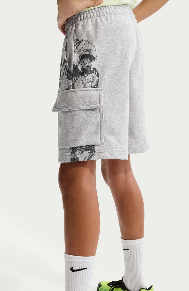 Nike Kids' Club French Terry Cargo Shorts, Alternate, color, Grey Heather/ Smoke Grey