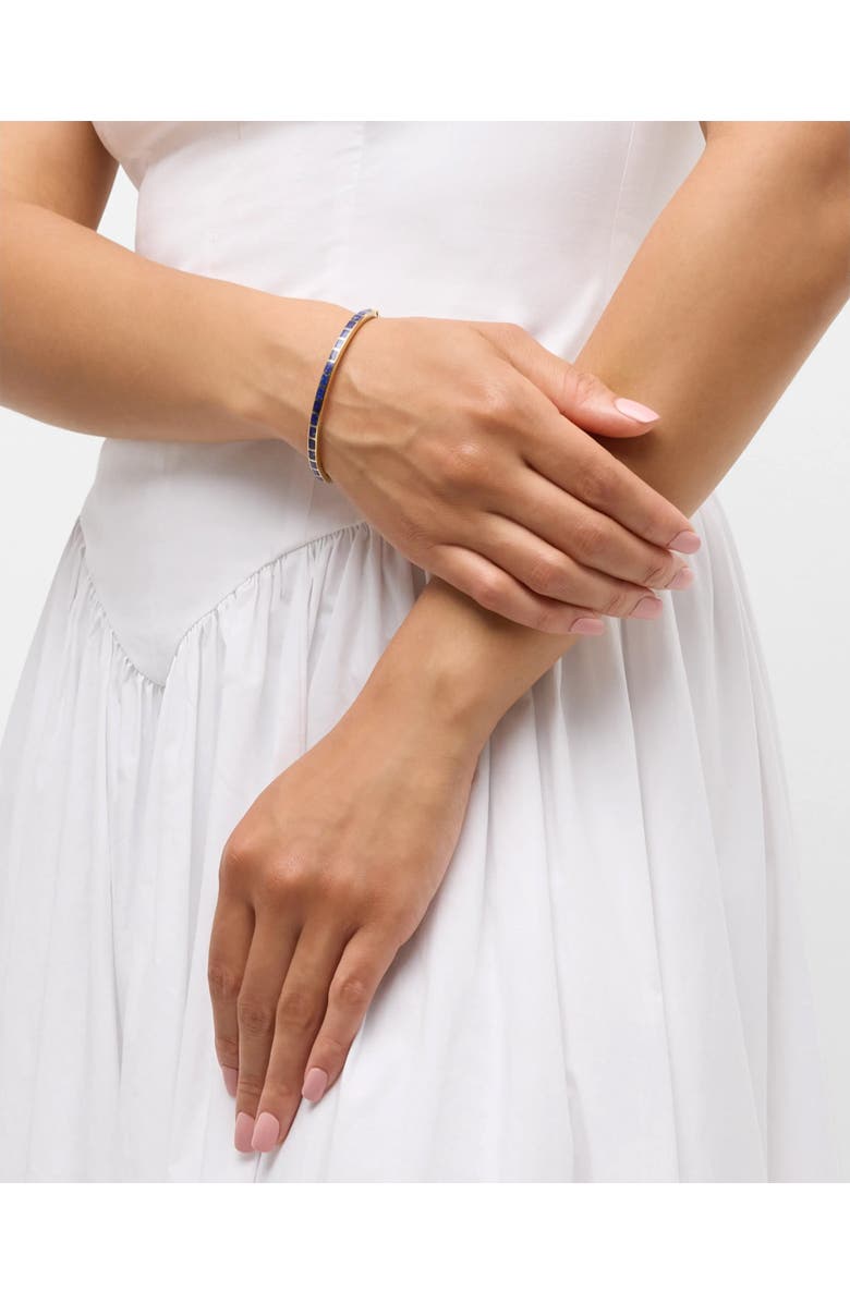 Jan Leslie Dash Bracelet Set In Sterling With 18K Gold Overlay, Alternate, color, Blue