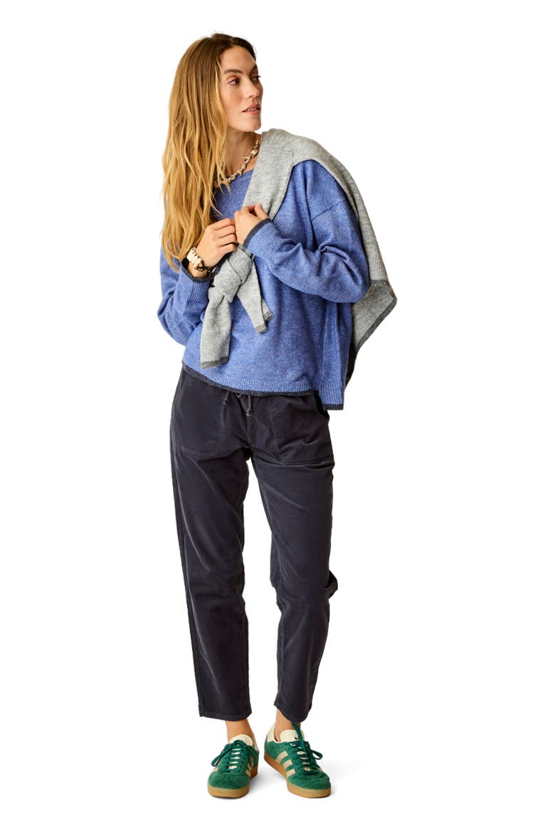 Drue Fuzzy Sweater, Alternate, color, Capri Blue w. Dark Capri