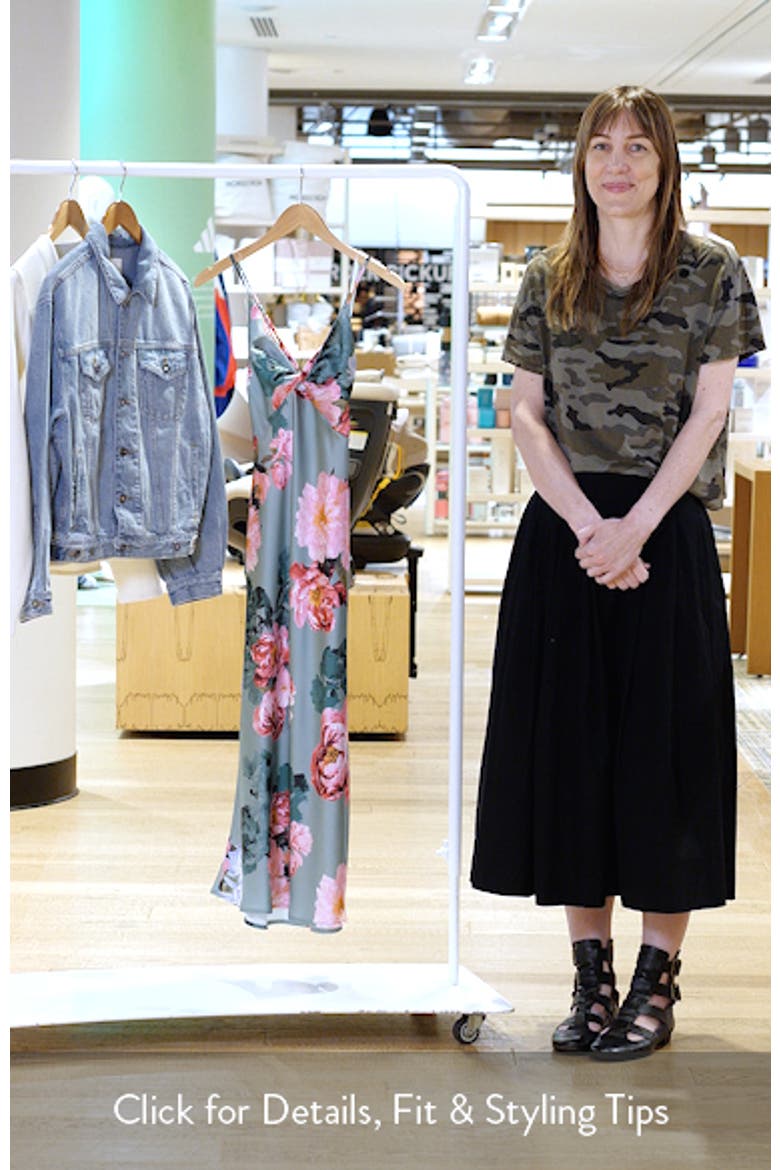 Floral Print Twist Front Satin Slipdress video