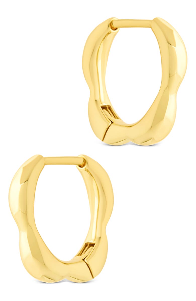 Sterling Forever Aileen Molten Micro Hoop Earrings, Alternate, color, Gold