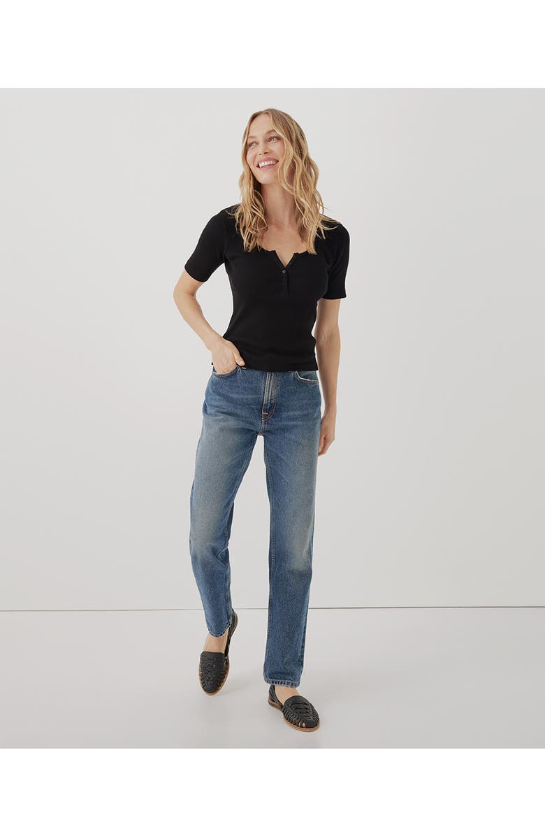 Pact Organic Cotton Favorite Rib Henley Top, Alternate, color,