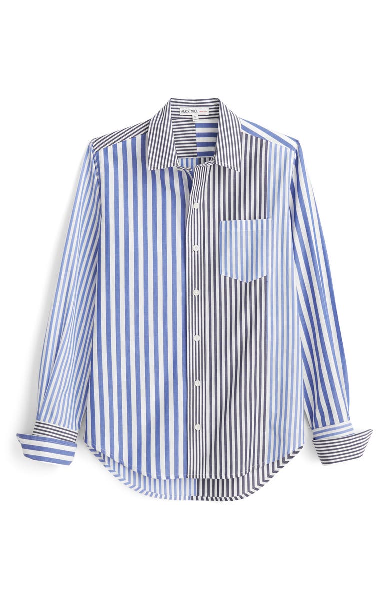 Alex Mill Wyatt Mixed Stripe Button-Up Shirt, Alternate, color,