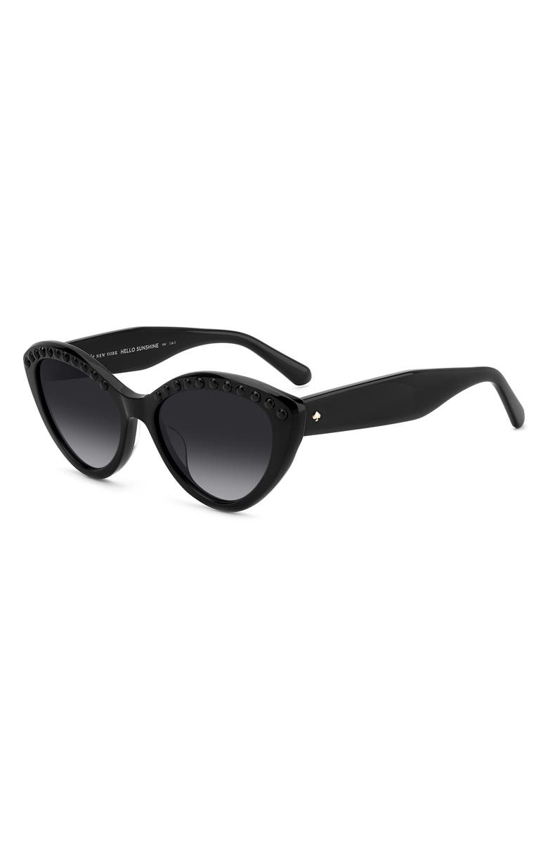 Kate Spade New York junigspear 55mm gradient cat eye sunglasses, Alternate, color, Black/ Grey Shaded