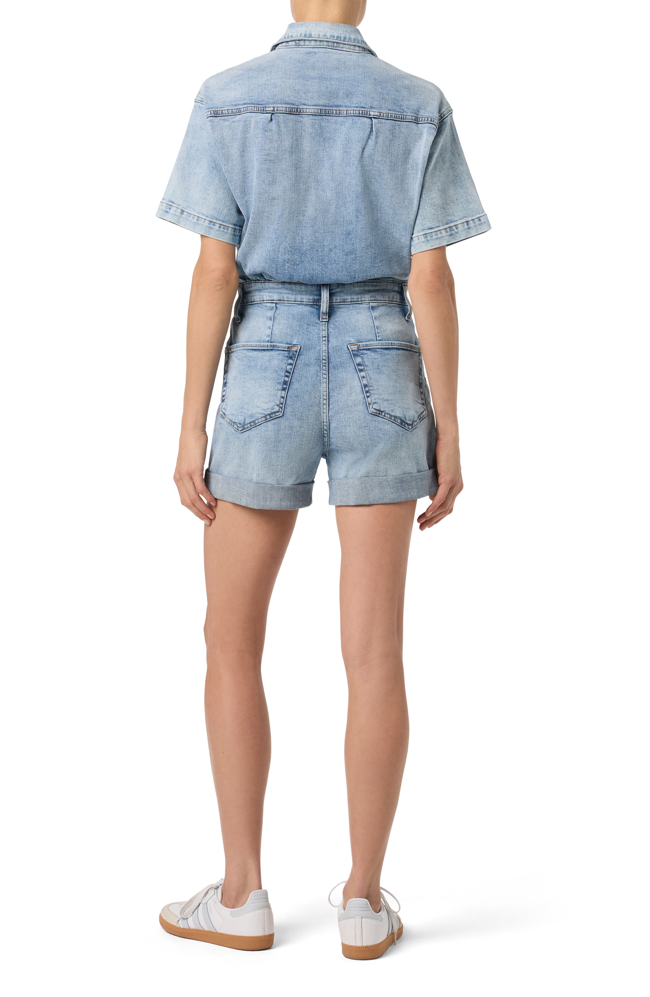Cuffed Denim Romper - image 2