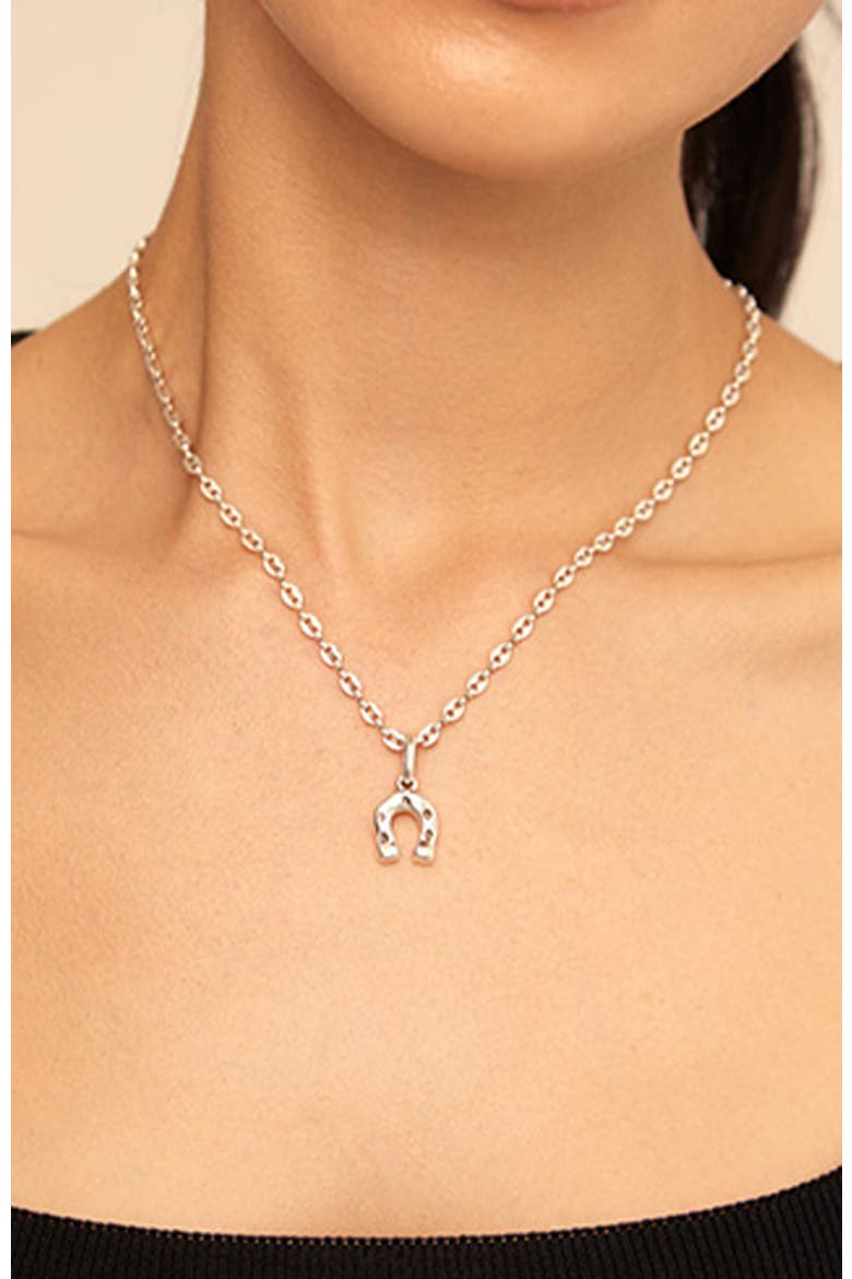 Sterling Silver Plated Horseshoe Charm, Alternate, color, Silver