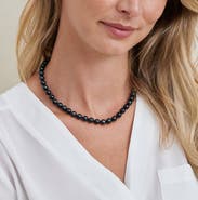 The Pearl Source 7.5-8.0mm Japanese Akoya Black Pearl Necklace - AA+ Quality