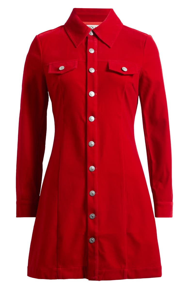 Rolla’s Morgan Velvet Shirtdress, Alternate, color, Ruby