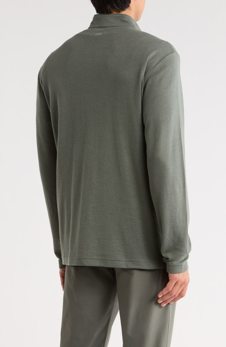 TravisMathew Continent Edge Quarter Zip Pullover, Alternate, color, Dark Olive