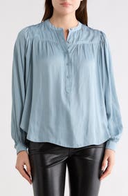ELIE ELIE TAHARI Satin Buttoned Top