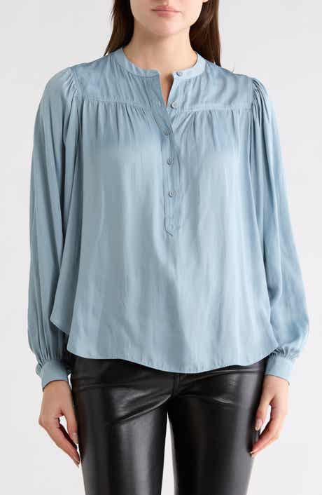 ELIE ELIE TAHARI Satin Buttoned Top