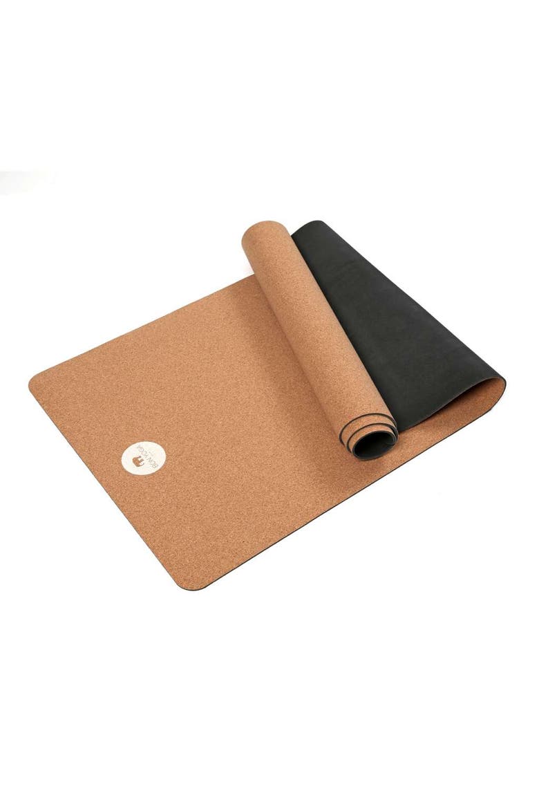 Bon Yoga Cork & Natural Rubber Yoga Mat by Bed of Nails, Main, color, Brown