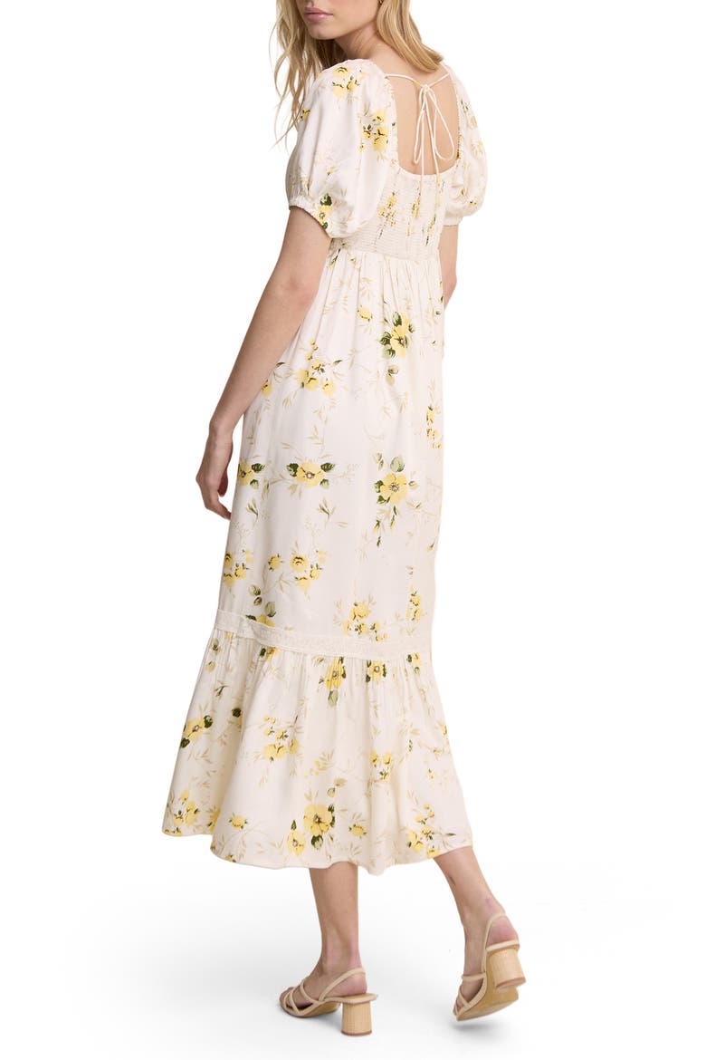 Maryam Floral Midi Dress, Alternate, color, WHITE