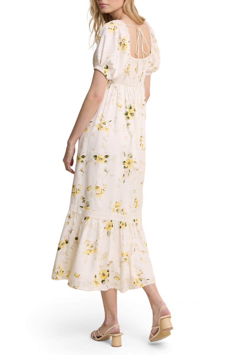 Nobody's Child Maryam Floral Midi Dress, Alternate, color, White