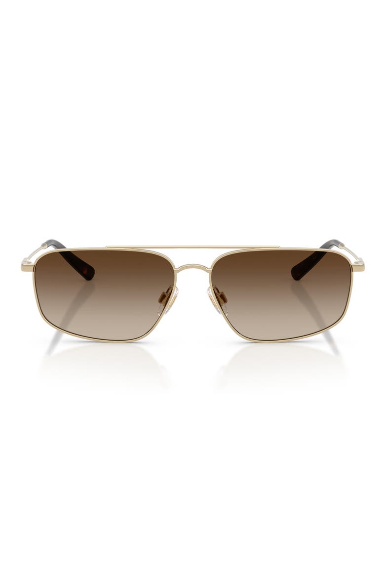 PH3164 58mm Gradient Rectangle Sunglasses, Main, color, SHINY PALE GOLD / BROWN