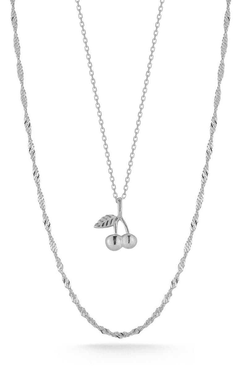 GLAZE JEWELRY Layered Cherry Pendant Necklace, Main, color, 