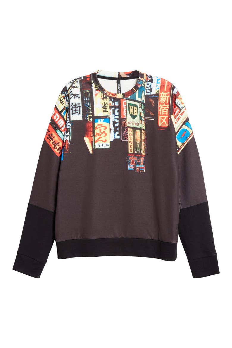 Runway Street Graphic Sweatshirt, Alternate, color, BLACK