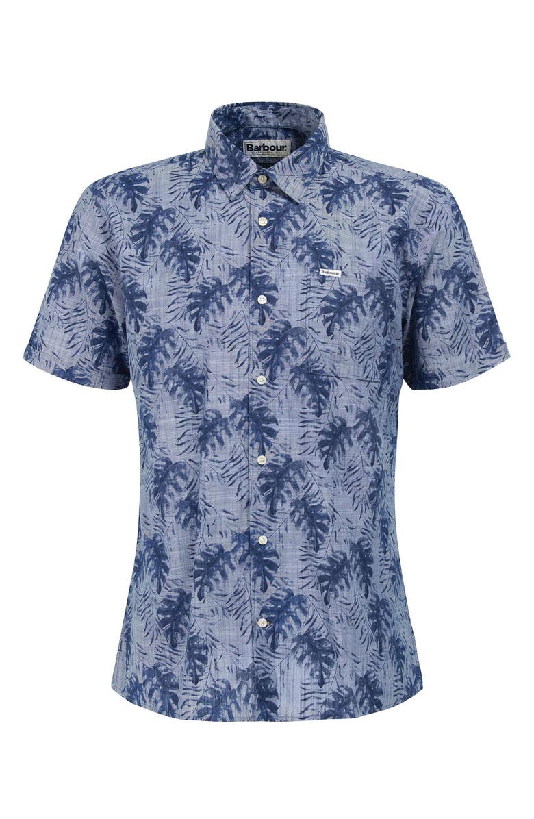 Barbour Copgrave Leaf Print Short Sleeve Cotton Button-Up Shirt, Alternate, color, 