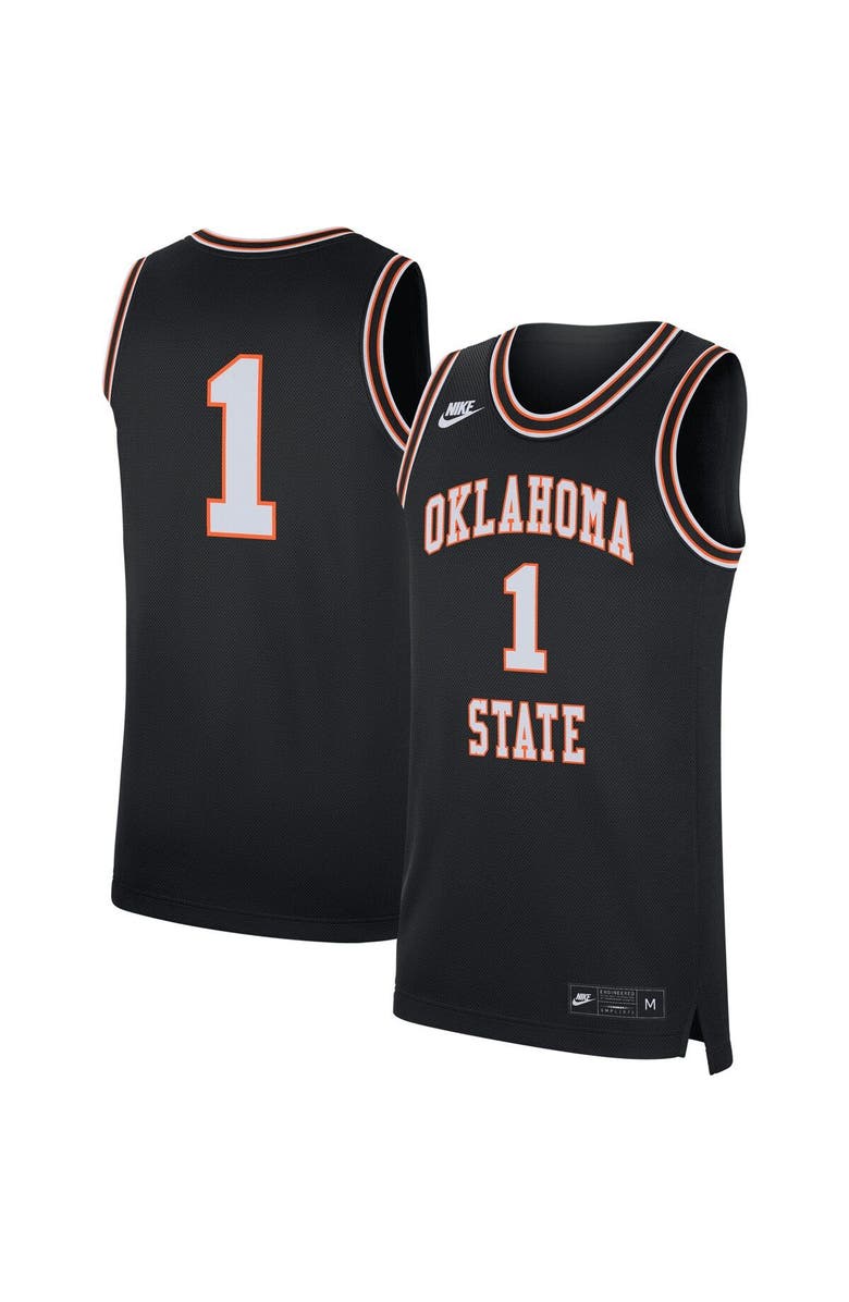Nike Men's Nike #1 Black Oklahoma State Cowboys Retro Replica Basketball Jersey, Main, color, Black