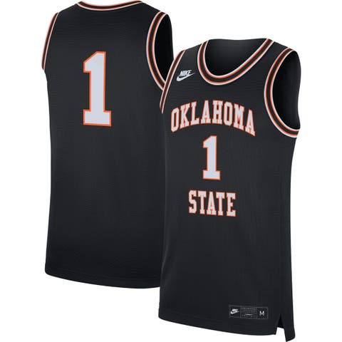 Men's Nike #1 Black Oklahoma State Cowboys Retro Replica Basketball Jersey