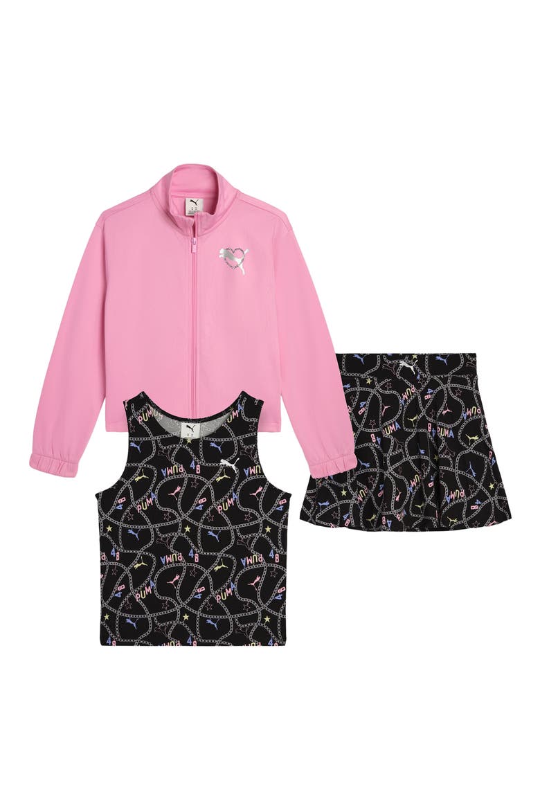 Kids' Track Jacket, Tank & Skort Set, Main, color, PINK/ PINK