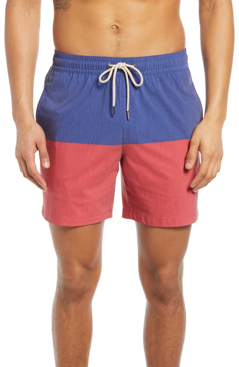 Fair Harbor The Bayberry Colorblock Swim Trunks, Main, color,